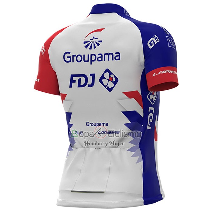 Groupama FDJ Ropa Ciclismo Culotte Corto 2021 Mangas Cortas Rojo Azul